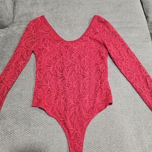 3/$15! Lace Scoop Neck Long Sleeve Bodysuit, Medium